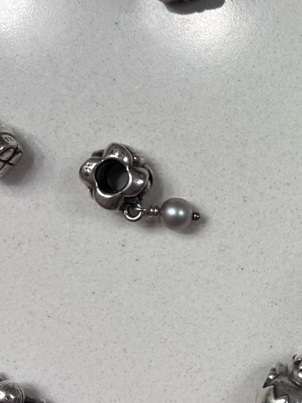 Pandora My Wish Gray Pearl Dangle Charm